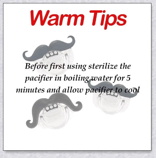 Adorable mustache-themed pacifier made with safe, premium materials for newborns in the UK