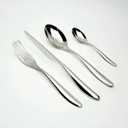Premium Classic 24-Piece Tableware Set in Stainless Steel with Elegant Design and Exceptional Durability