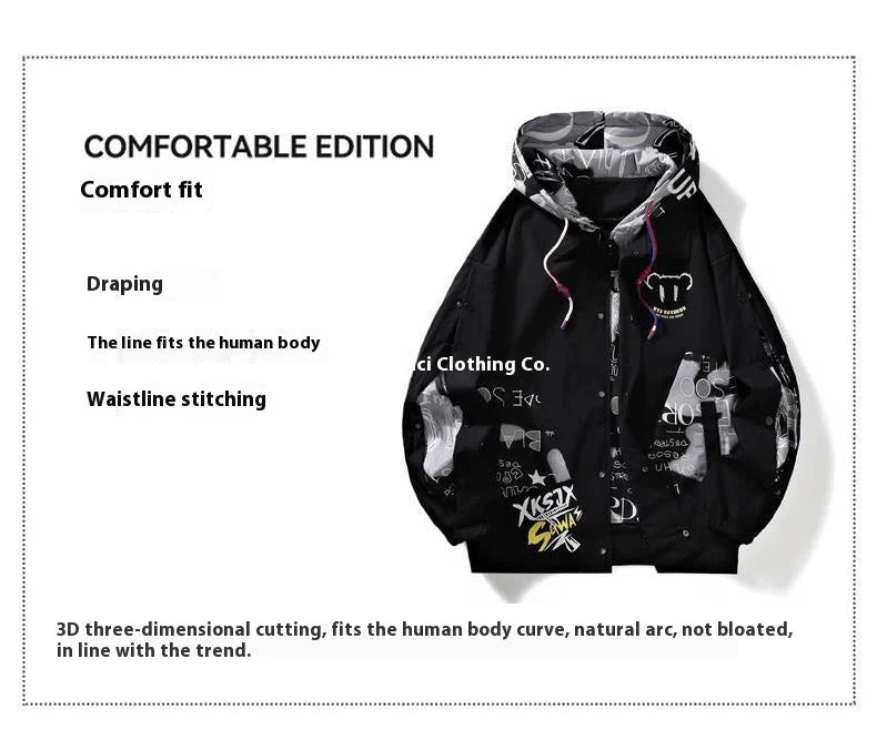 Premium Quality Men's Hooded Corduroy Jacket with Contrast Stitching - Versatile and Stylish Outerwear for the Modern Gentleman