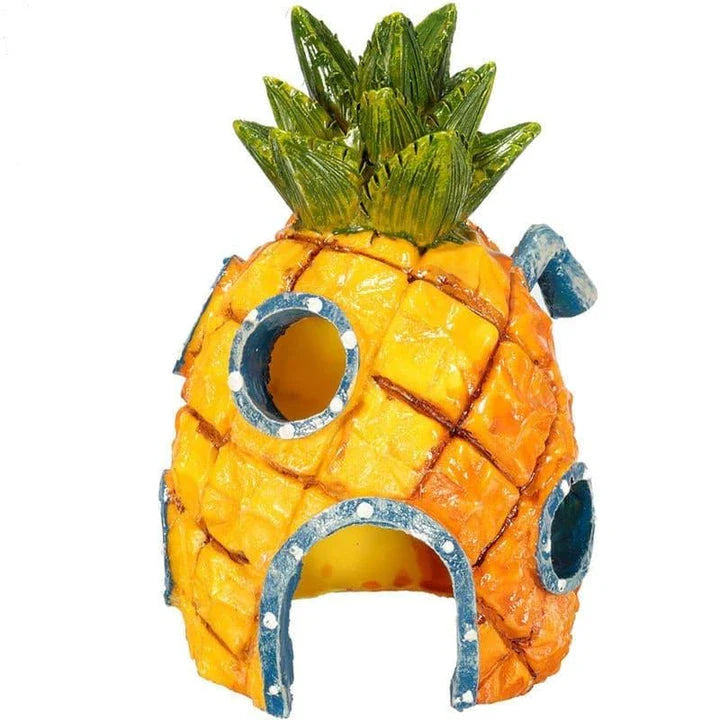 Charming pineapple-shaped aquarium decorations made of premium wood, adding a touch of British elegance to your underwater oasis