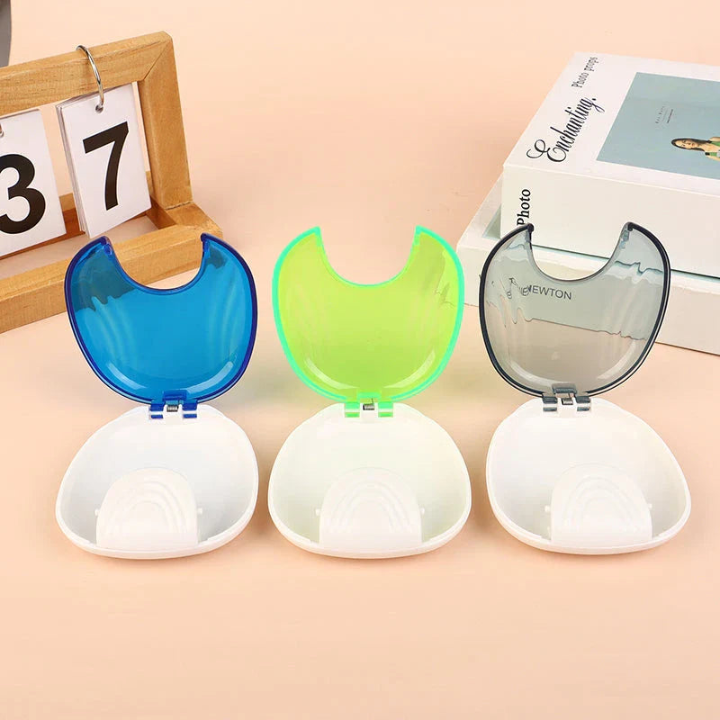 Press-to-Open Dental Retainer Denture Storage Box in Turquoise Colour