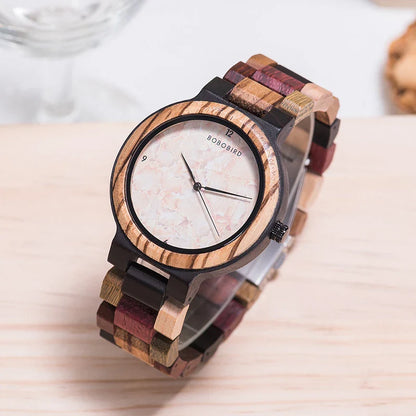 Premium handcrafted wooden watch with a minimalist, elegant design and a round dial