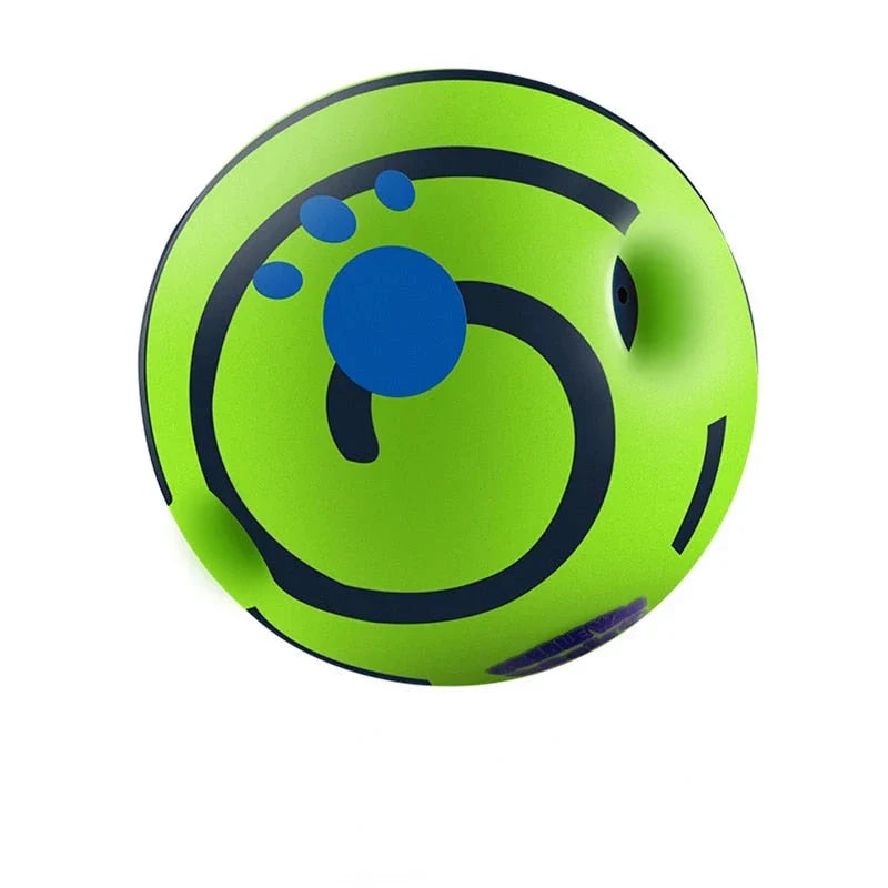 Playful Giggle Ball Dog Toy with Teeth-Cleaning Grooves, Bite-Resistant Rubber, and Glow-in-the-Dark Design