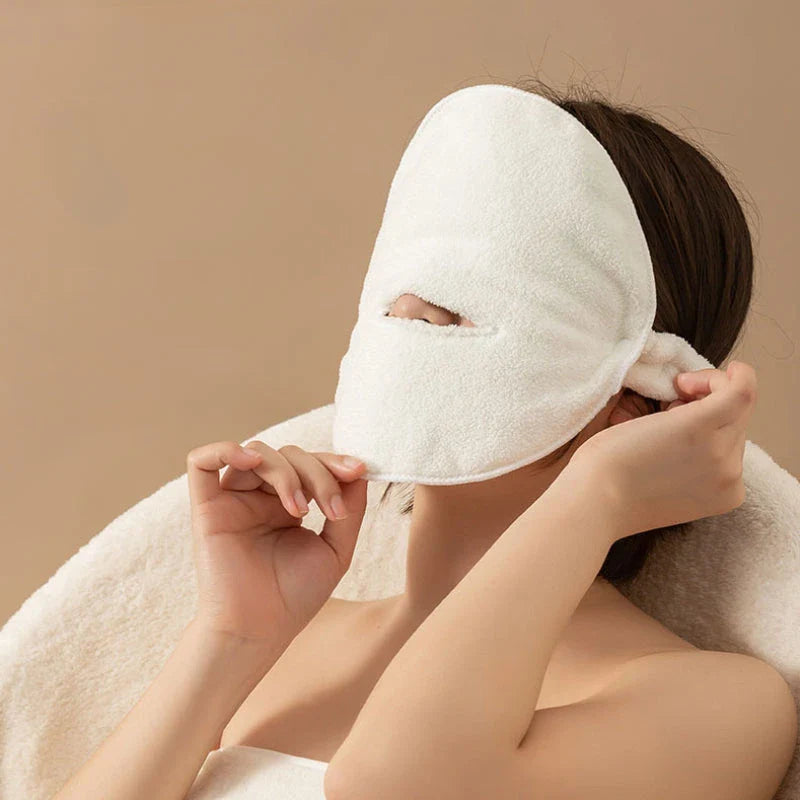 Premium hot compress facial towel mask made of high-quality cotton for rejuvenating and soothing skin