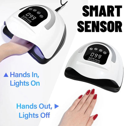 Trendha 320W High Power UV LED Nail Lamp with 4 Timers and Smart Sensor for Salon-Quality Nails at Home