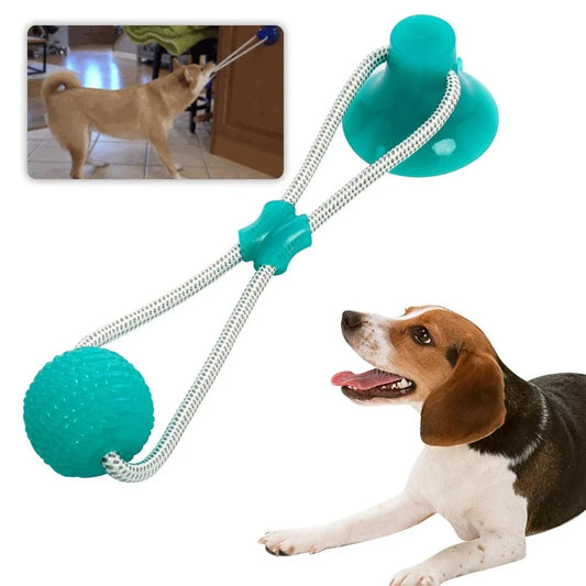 Premium dental cleaning chew toy for pets, made of durable PVC material with a grooved surface to gently massage gums and remove plaque and tartar.