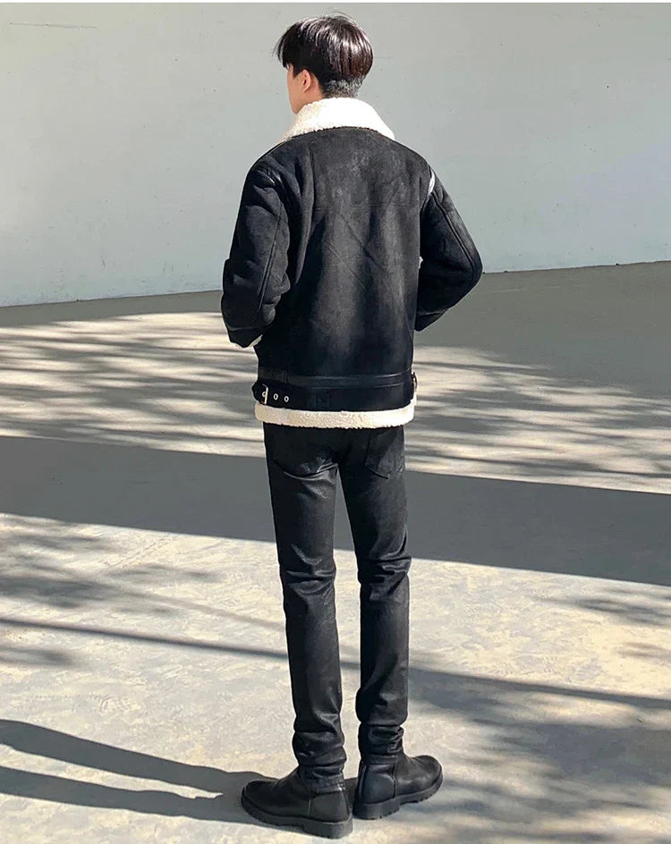 Premium casual lambswool jacket for stylish British gentlemen, featuring a zip-up design, timeless solid colour, and durable construction.