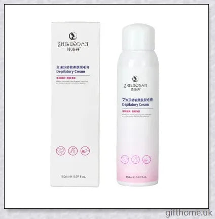 100% Natural Hair Removal Spray that gently dissolves unwanted body hair, leaving skin soft and smooth