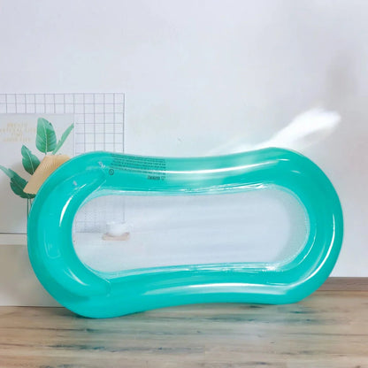 Premium inflatable water lounger with supportive backrest, perfect for relaxing in the pool or at the beach