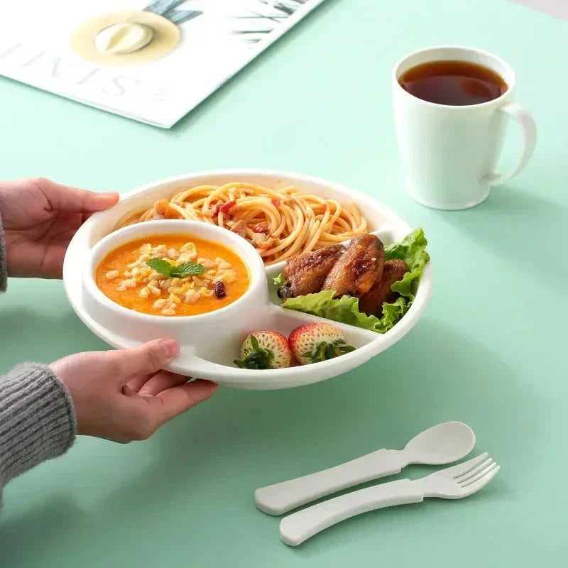 Bariatric portion control plate with divided compartments for balanced meals