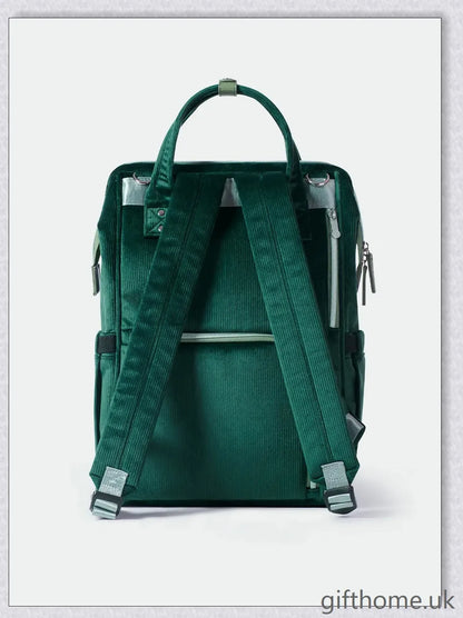 Premium polyester nappy backpack with multiple pockets and adjustable straps, perfect for modern British parents