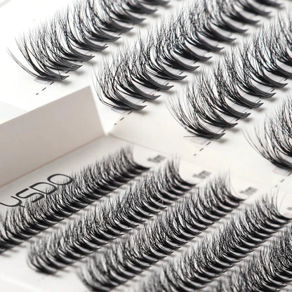 Premium mink eyelash extensions in various lengths and thicknesses for a captivating, natural-looking eye enhancement