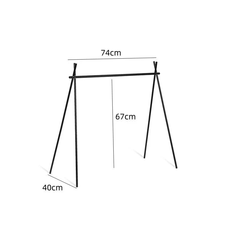 Outdoor Triangular Storage Rack made of durable iron for camping, picnicking, and tailgating