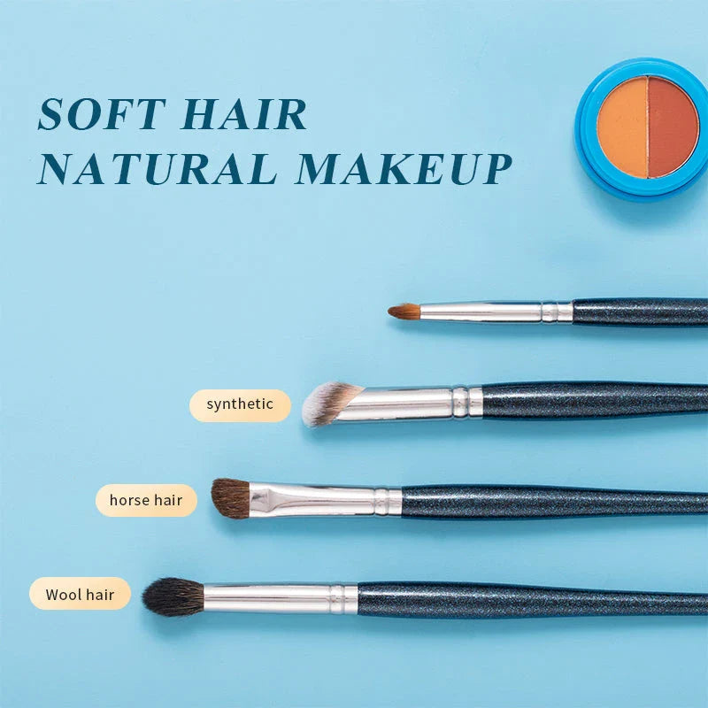 Exquisite 4-piece eyeshadow and concealer makeup brush set with natural goat hair and synthetic fibres for flawless makeup application