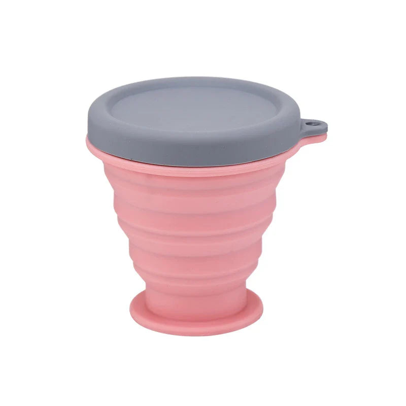 Portable Silicone Telescopic Foldable Drink Folding Cup in Blue Colour