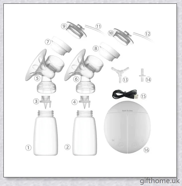 Premium electric double breast pump with hospital-grade design, soft massage cushions, and versatile power options for UK mothers