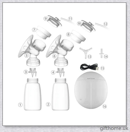 Premium electric double breast pump with hospital-grade design, soft massage cushions, and versatile power options for UK mothers