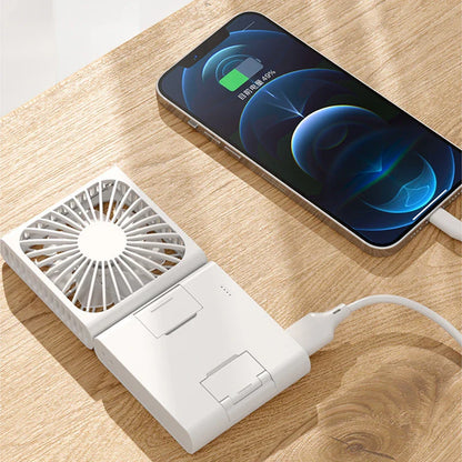 Compact portable USB power bank with built-in cooling fan, perfect for on-the-go use by British consumers