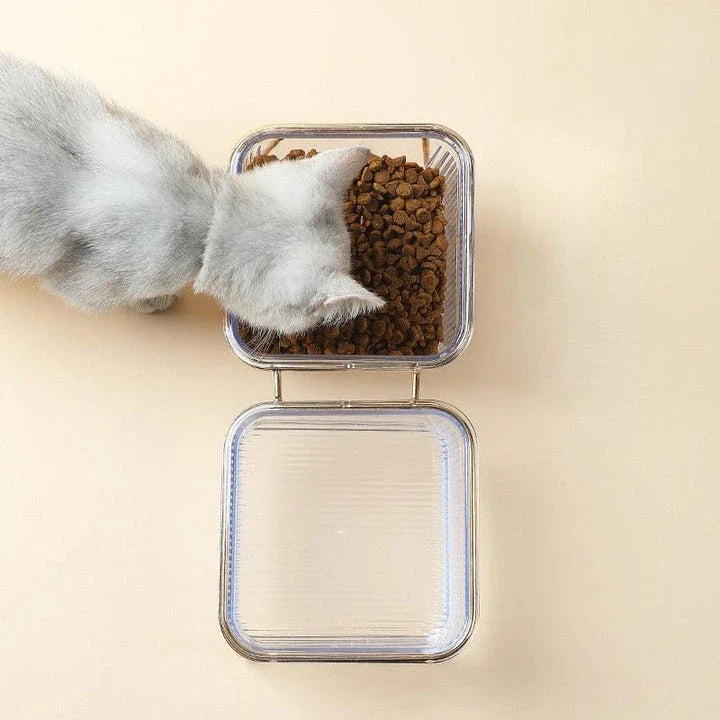 Premium dual pet bowls made of iron with a non-slip base, available in small and large sizes to accommodate different pet needs