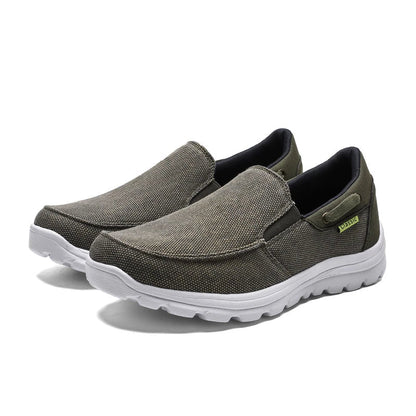 Premium denim canvas casual trainers with extra-wide fit and flexible, lightweight construction