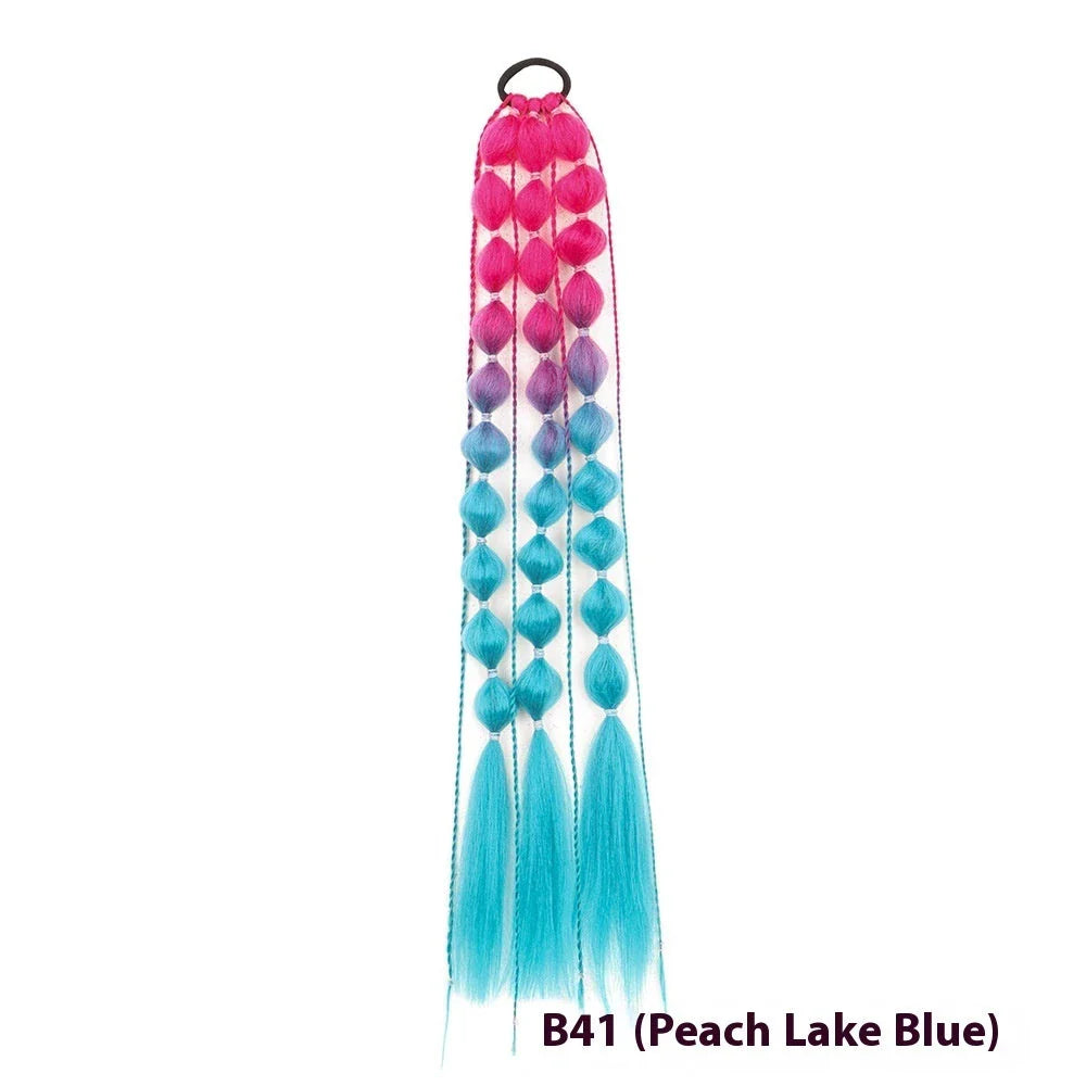 Elegant bubble braid wig in various vibrant lantern-inspired colours