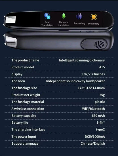 Premium Multilingual Translation Pen with advanced language translation capabilities for global travellers