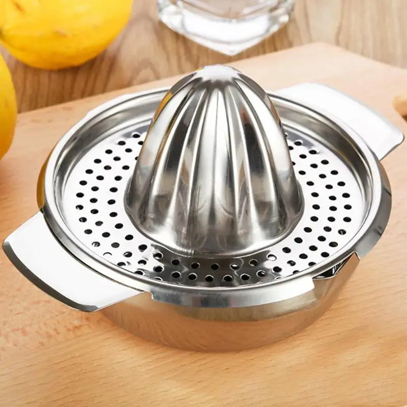 Premium stainless steel lemon juicer with sleek, elegant design for efficient citrus juice extraction
