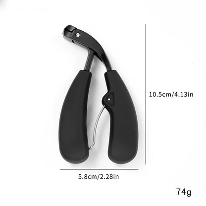 Heavy-duty curved nail clippers made of stainless steel with anti-splash storage for managing thick toenails and providing comfortable nail care for the elderly