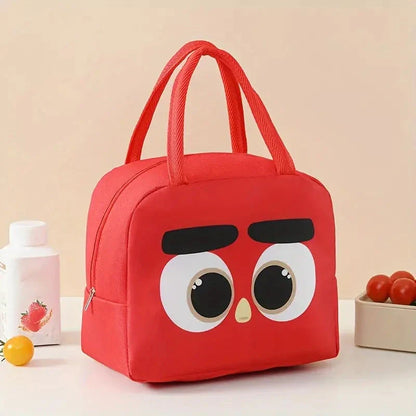 Cartoon animal-themed thermal lunch bag for children, made of durable Oxford cloth with insulated design and vibrant animal prints.