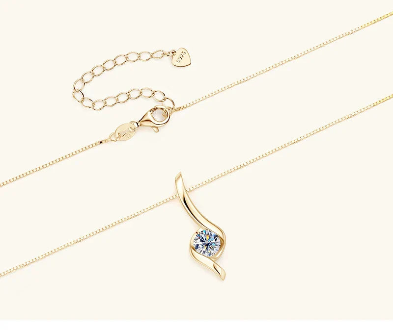 Elegant sterling silver diamond-inspired necklace with a sleek, geometric design