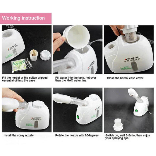Ozone Nano Facial Steamer & Humidifier - Luxurious at-home spa device for deep cleansing, hydration, and skin rejuvenation