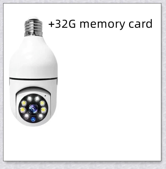 Discreet 1080p 360-degree panoramic WiFi security camera hidden in a light bulb design for comprehensive home surveillance