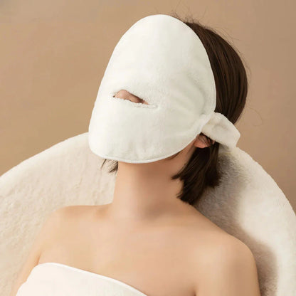 Premium hot compress facial towel mask made of high-quality cotton for rejuvenating and soothing skin
