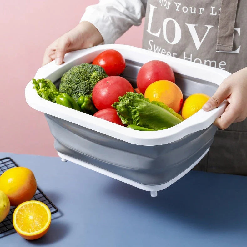 Foldable Cutting Board and Washing Bucket for Outdoor Cooking and Cleaning