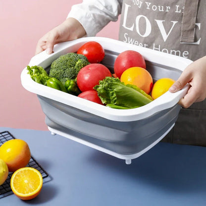 Foldable Cutting Board and Washing Bucket for Outdoor Cooking and Cleaning
