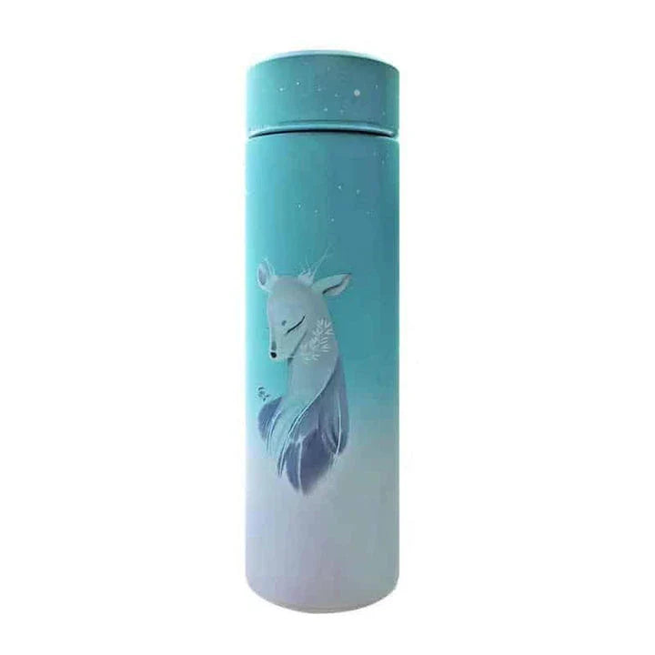 Premium Nordic-inspired stainless steel thermos flask with deer print design, perfect for keeping drinks hot or cold for up to 12 hours