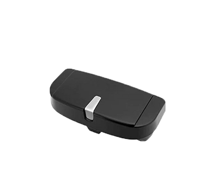 Magnetic car sunglasses case with storage slot for ID, cards, and parking tickets