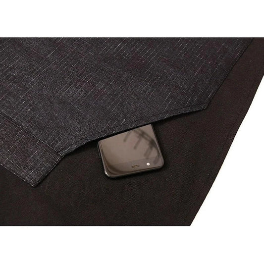Premium black restaurant barista apron made of durable canvas for café and restaurant staff
