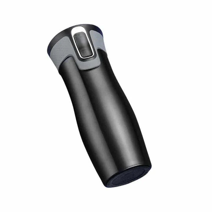 Premium Stainless Steel Coffee Thermos in a variety of stylish colours, including black, pink, blue, gold, and silver.