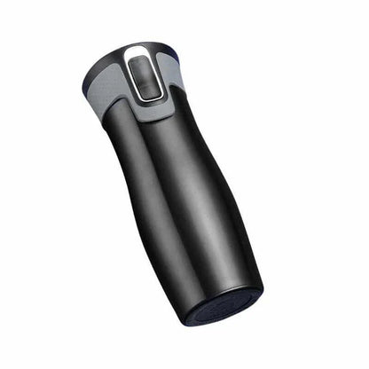 Premium Stainless Steel Coffee Thermos in a variety of stylish colours, including black, pink, blue, gold, and silver.