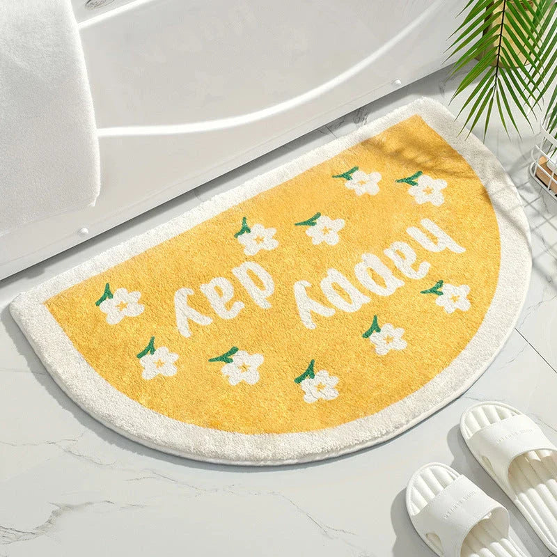 Elegant floral doormat with a charming flower design, providing a warm and welcoming entrance to your home