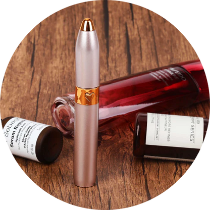 Mini Electric Eyebrow Trimmer Pen with built-in LED light for precise brow grooming