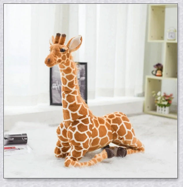 Huge, realistic giraffe plush toys in various sizes, made of soft cotton for cuddly comfort