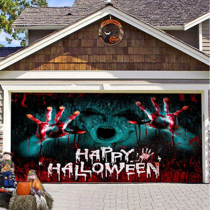 Decorative hanging cloth fabric with geometric abstraction pattern for Halloween party backdrop