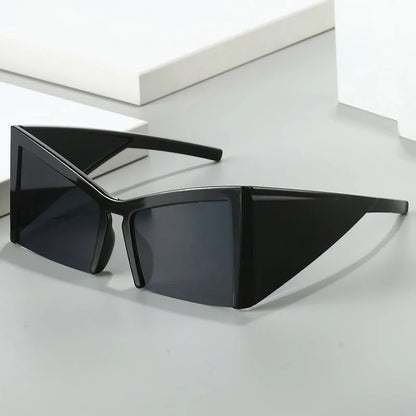Irregular semi-rimless sunglasses with UV400 protection, offering a unique and stylish design for both men and women
