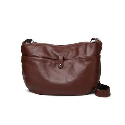 High-quality genuine leather crossbody hobo bag for women with a unique stone pattern and ample interior storage