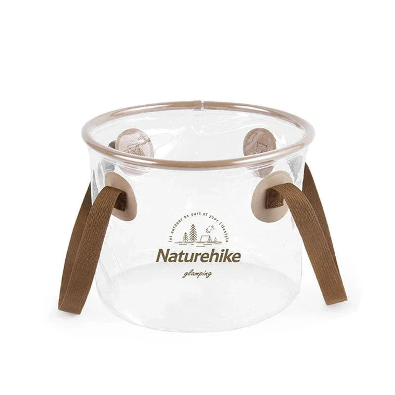 Premium portable transparent folding bucket for outdoor adventures, camping, and household tasks