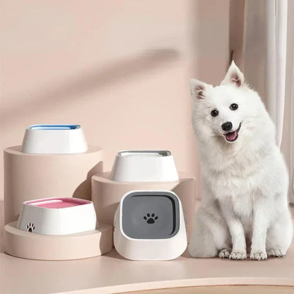 Trendha 1.5L Square Pet Water Bowl in blue colour, featuring a stylish design and raised edges to minimise water splashes