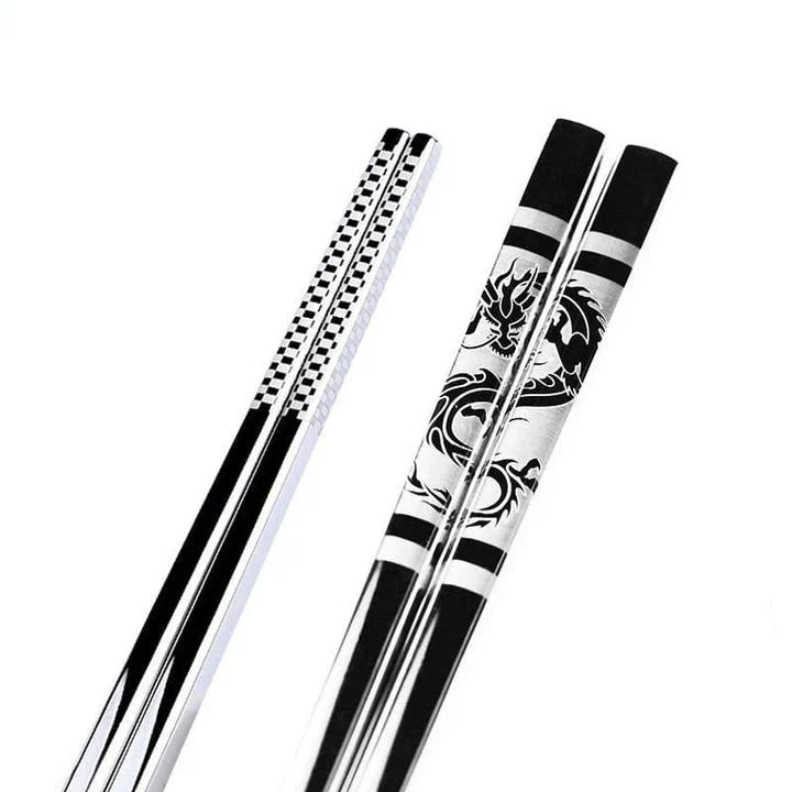 Trendha Stainless Steel Sushi Chopsticks - Durable, Portable, and Elegant Design for Enjoying Japanese Cuisine