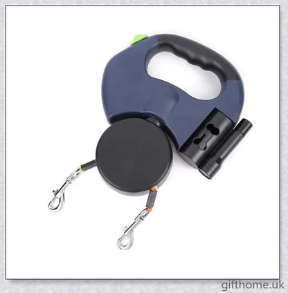 Premium retractable dog leash with dual-headed design for improved control and smooth, tangle-free retraction